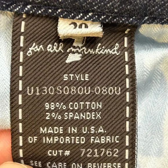 7 for all mankind A Pocket jeans with rhinestones on back pockets size 29 - Picture 9 of 12